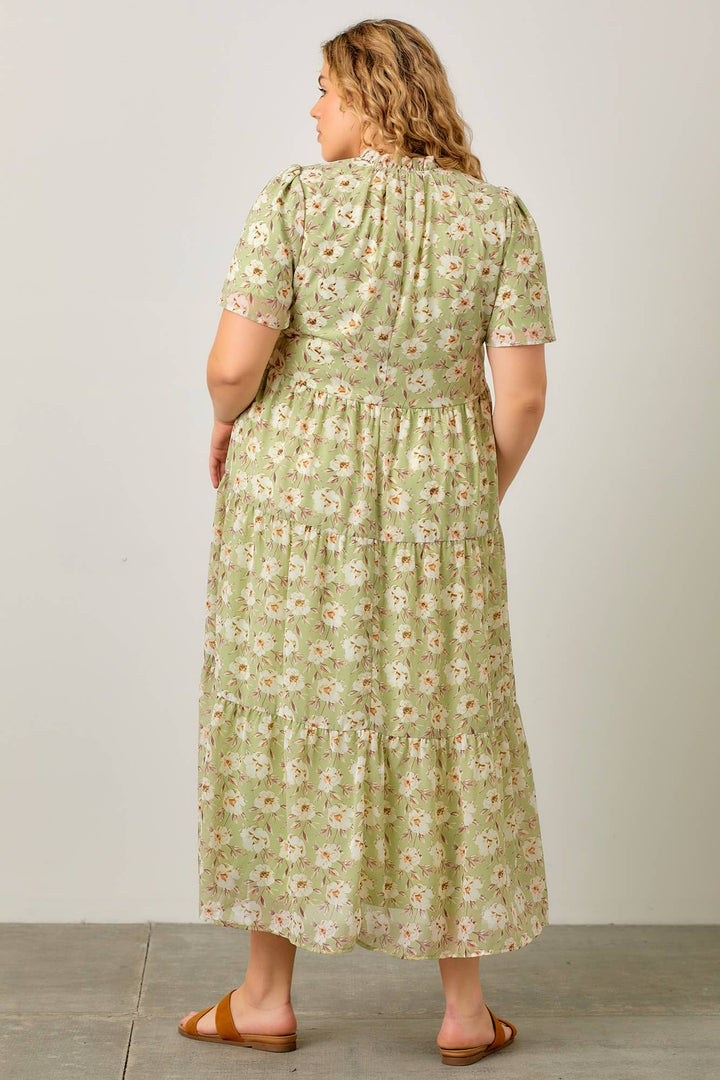 FLORAL PRINT TIERED MAXI DRESS - Baycreek & Co