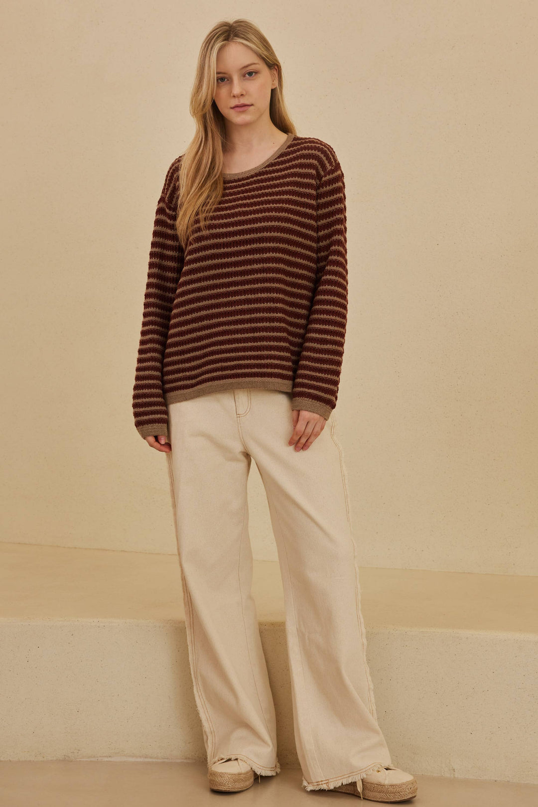 Striped Relaxed Fit Sweater - Baycreek & Co