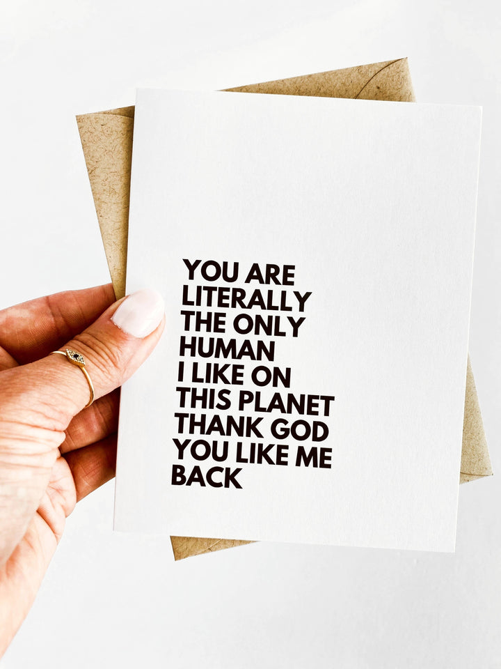 Funny Anniversary Card You Are the Only Human I Like Card - Baycreek & Co
