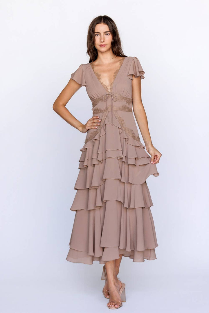 Tiered Ruffle Midi Dress