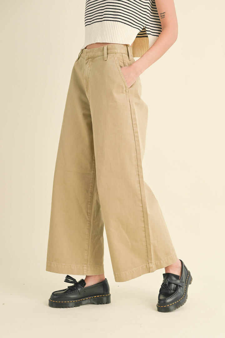Wide Leg Cotton Pants - Baycreek & Co