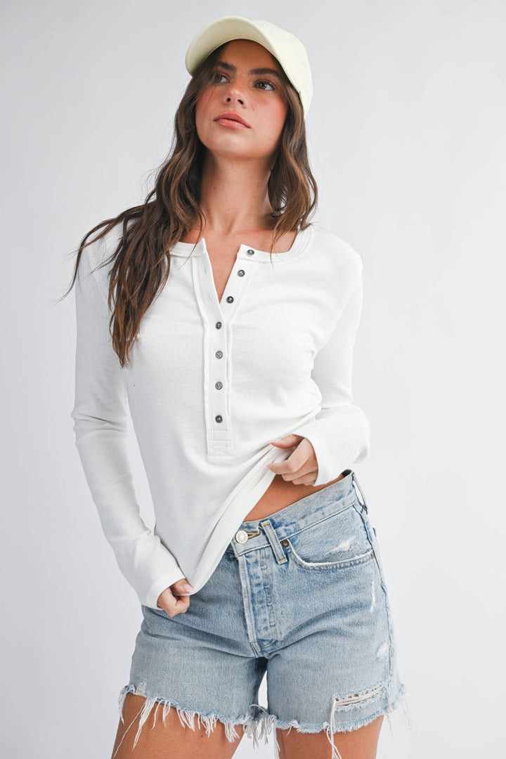 Ava White Long Sleeve - Baycreek & Co