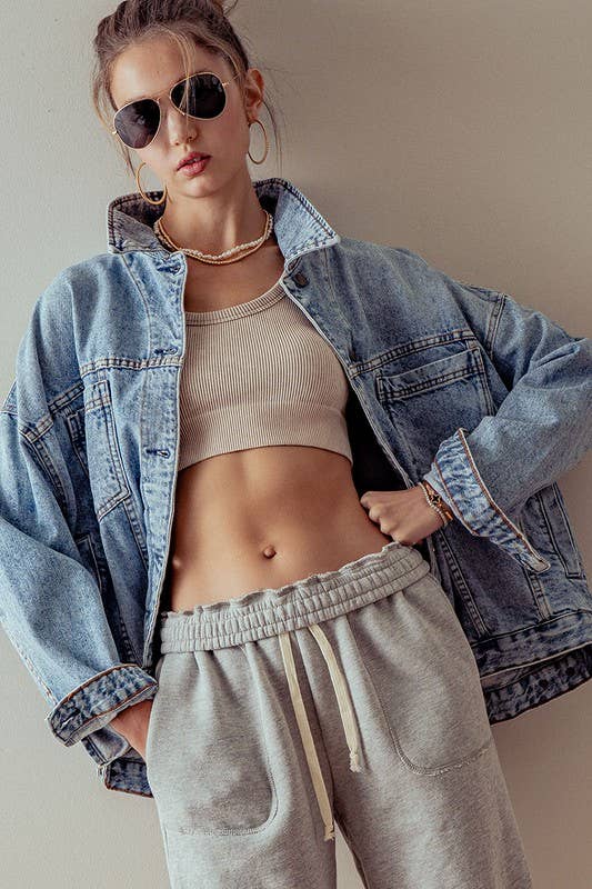 Pleat Western Denim Jacket