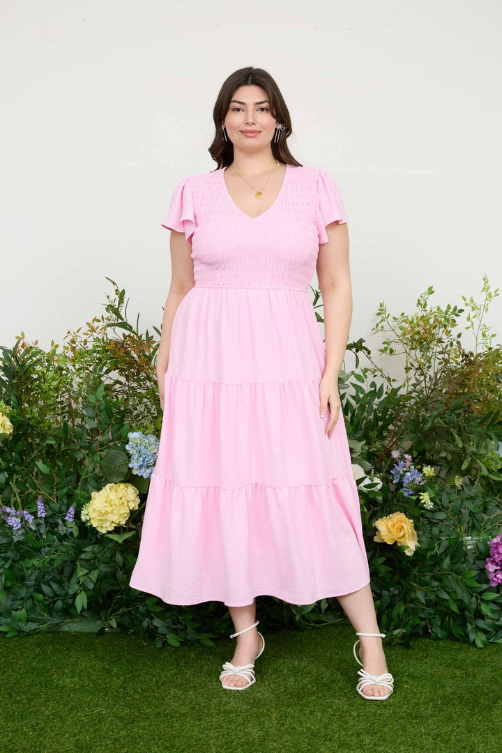 Plus Daphnia Flutter Sleeve Dress - Baycreek & Co