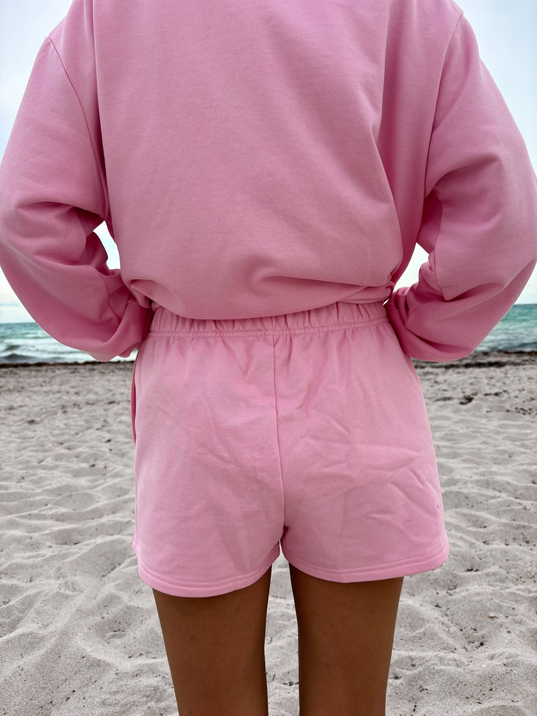 Lottie Pink Embroidered Sweat Shorts 100% Cotton - Baycreek & Co