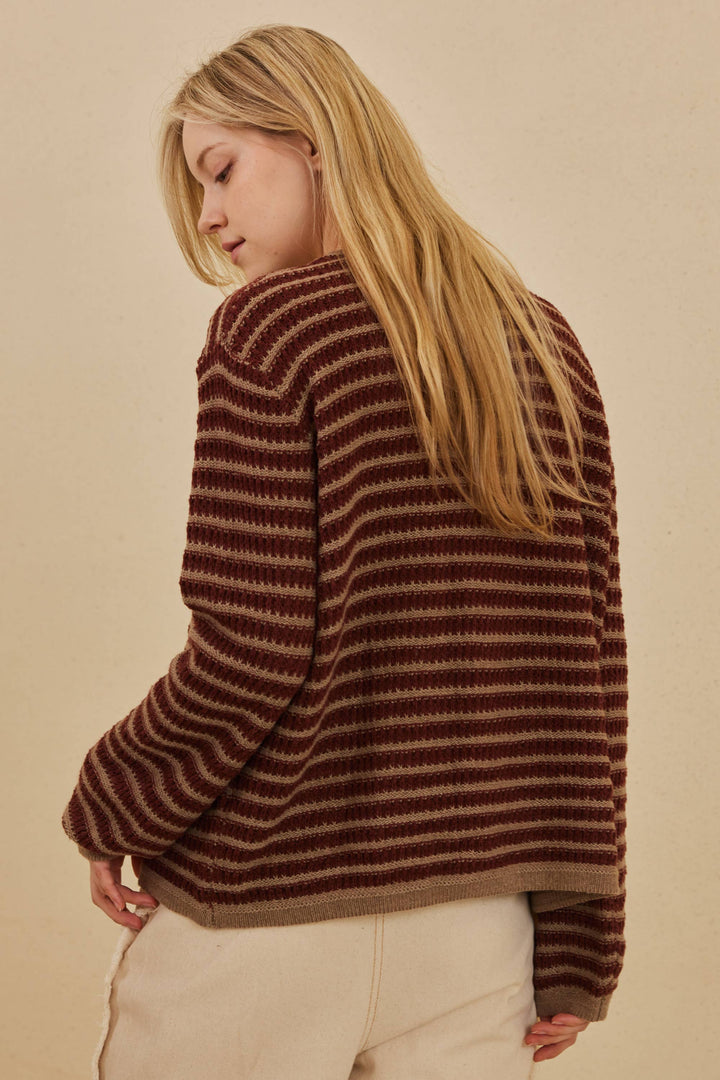 Striped Relaxed Fit Sweater - Baycreek & Co
