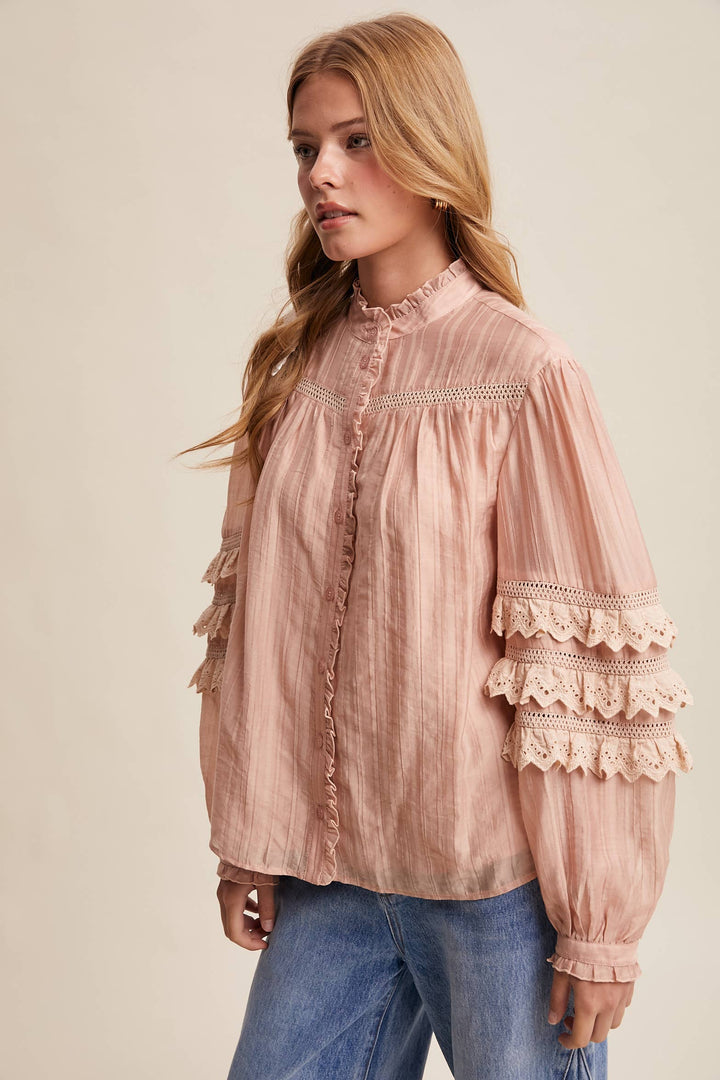 Clover Pintuck Blouse - Baycreek & Co