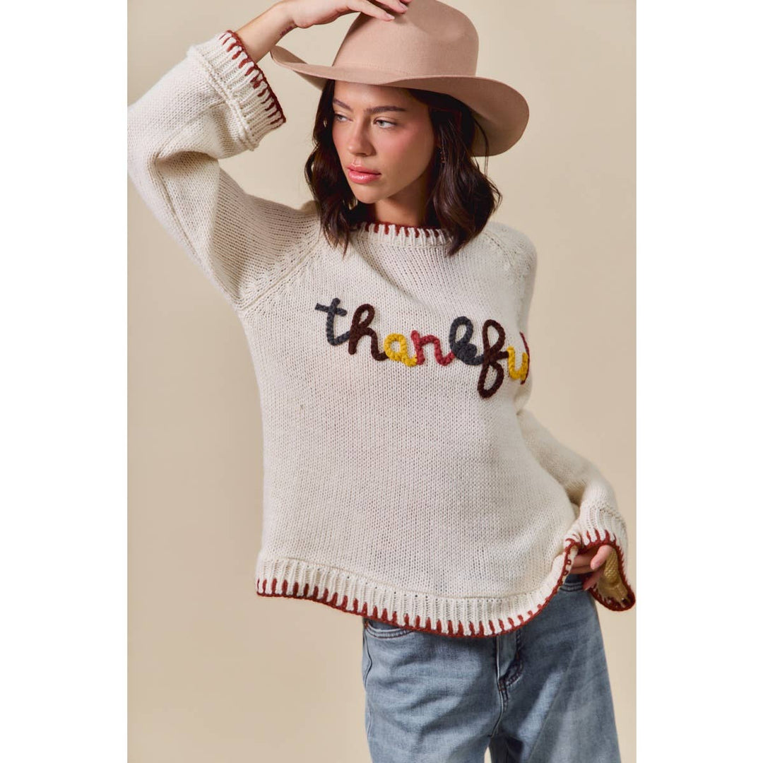 “Thankful” Sweater - Baycreek & Co