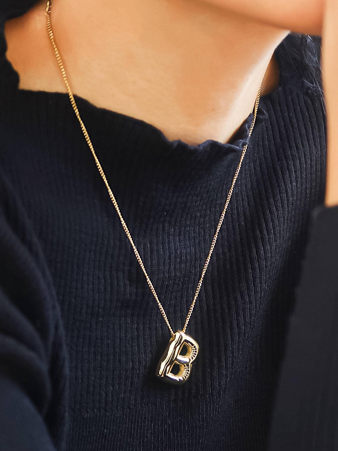 18K Balloon Initial Necklace