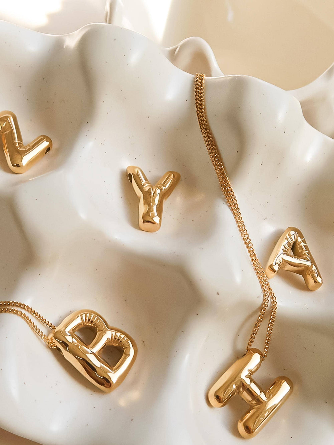 18K Balloon Initial Necklace