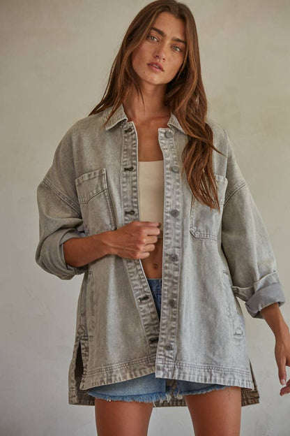 Woven Washed Denim Jacket