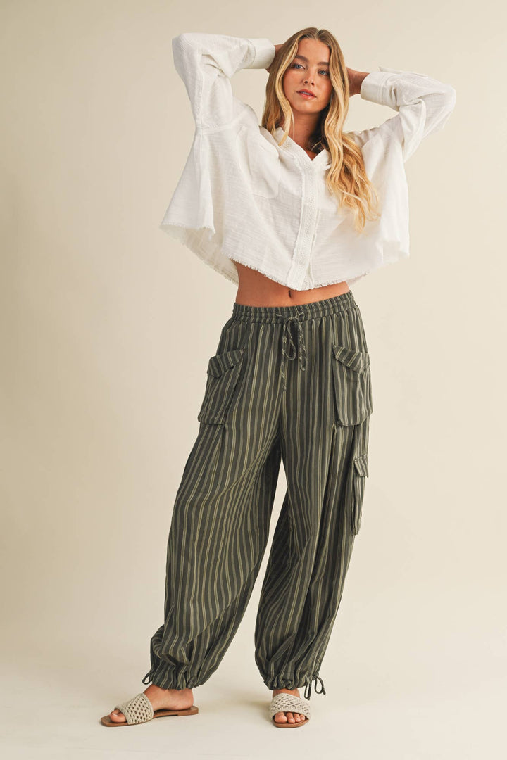 Striped Cargo Bottoms