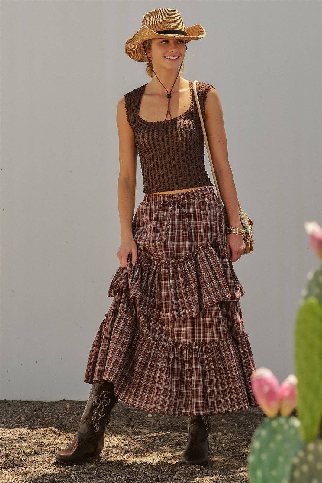 Laramie Plaid Maxi Skirt