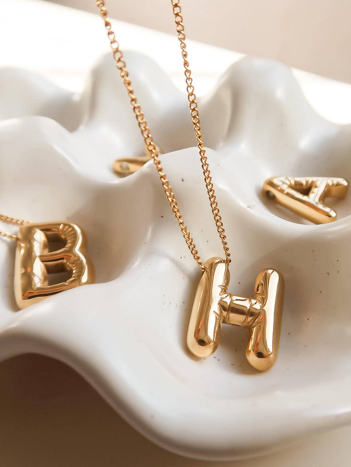 18K Balloon Initial Necklace