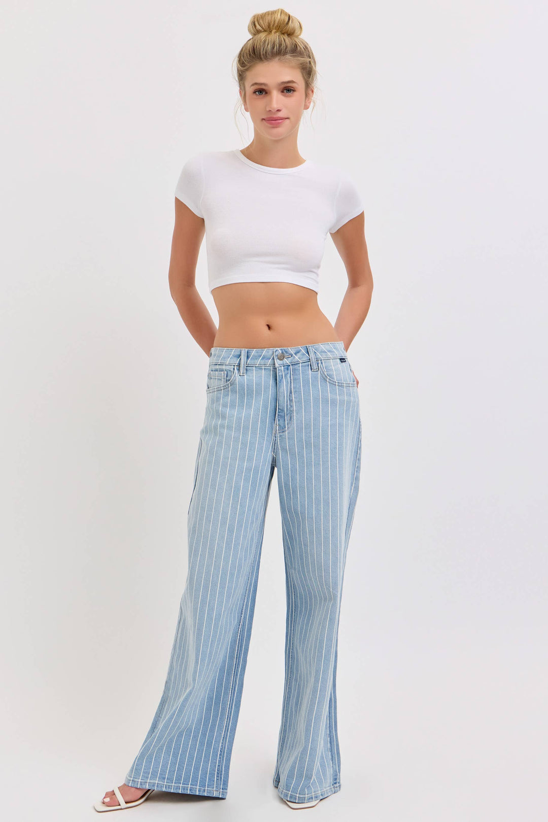 Striped Low Waisted Baggy Wide Leg - Baycreek & Co