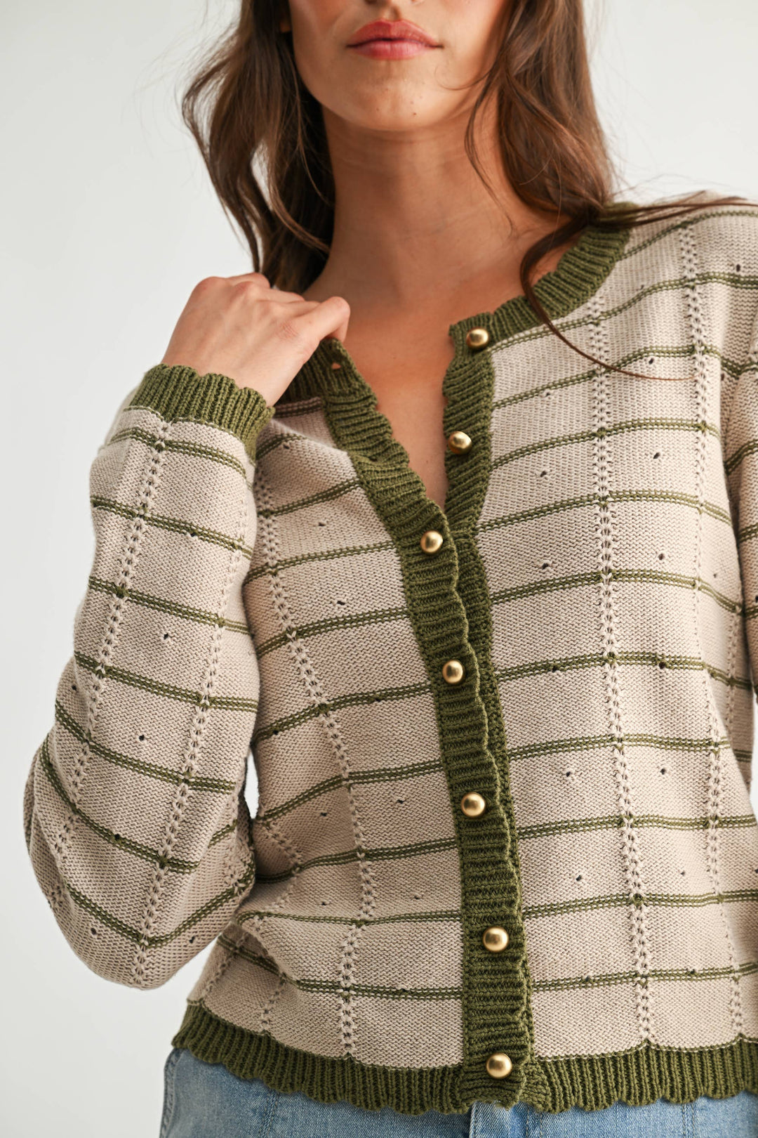 Olive Button Cardigan - Baycreek & Co