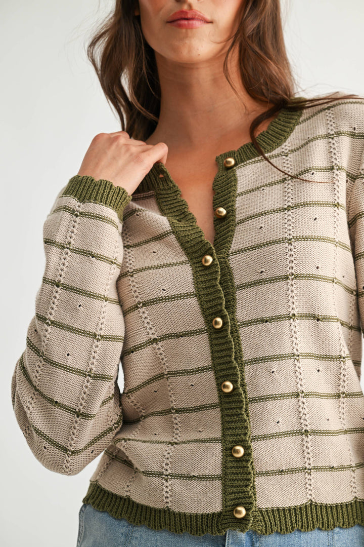 Olive Button Cardigan - Baycreek & Co