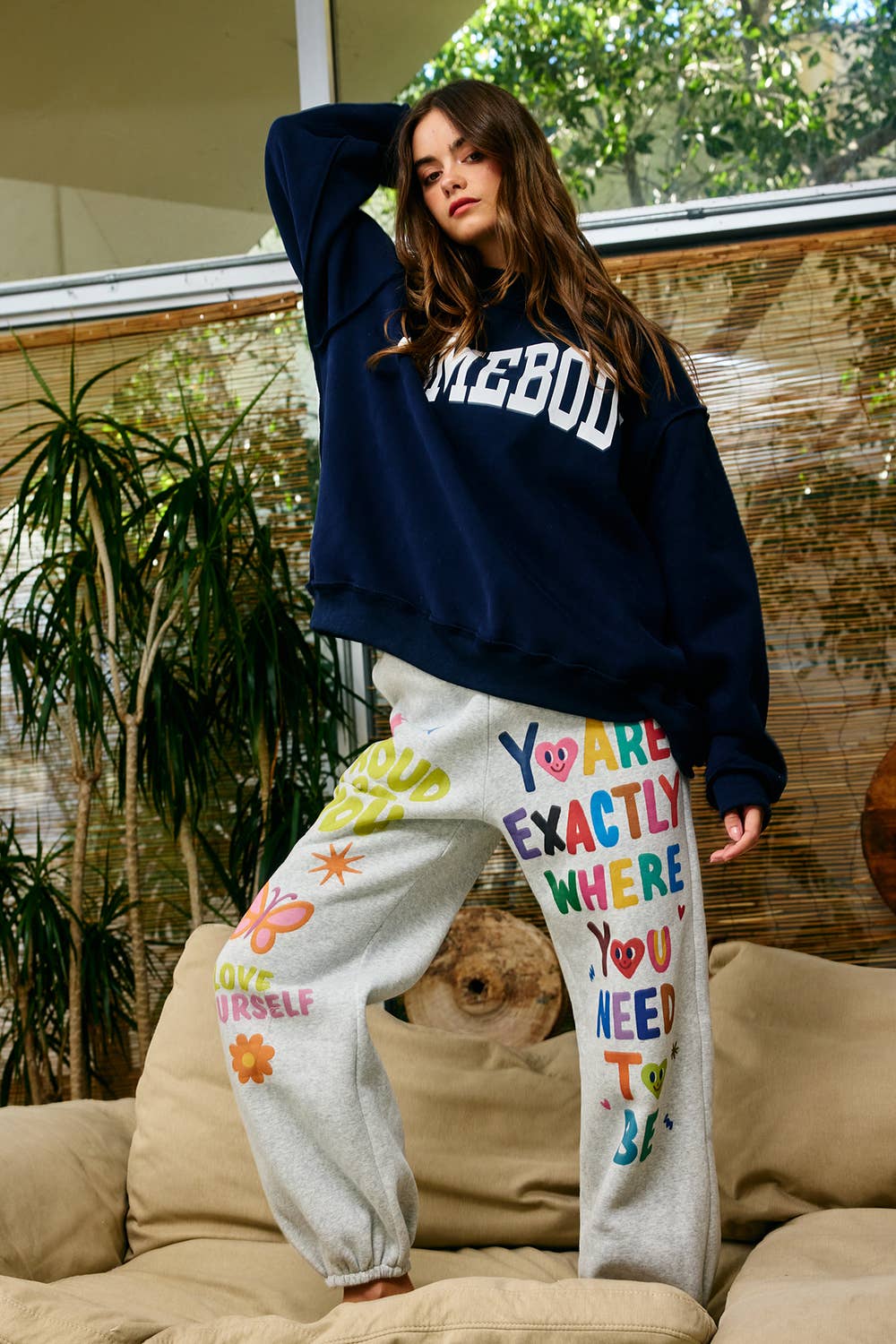 IP5812 | Inspirational Graphic Jogger Sweatpants - Baycreek & Co