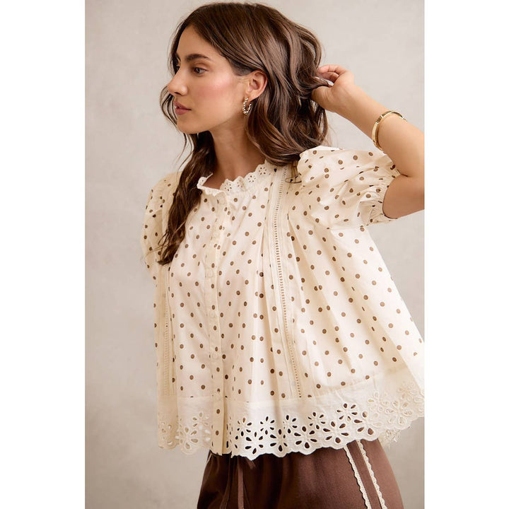 PRESALE Polka Dot Lace Blouse