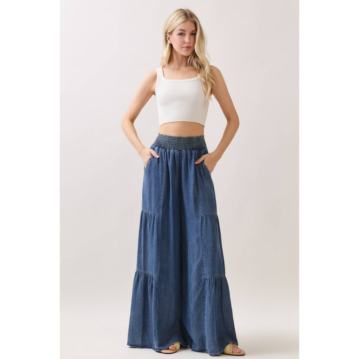 DENIM TENCEL WIDE LEG PANTS - VP3587A - Baycreek & Co