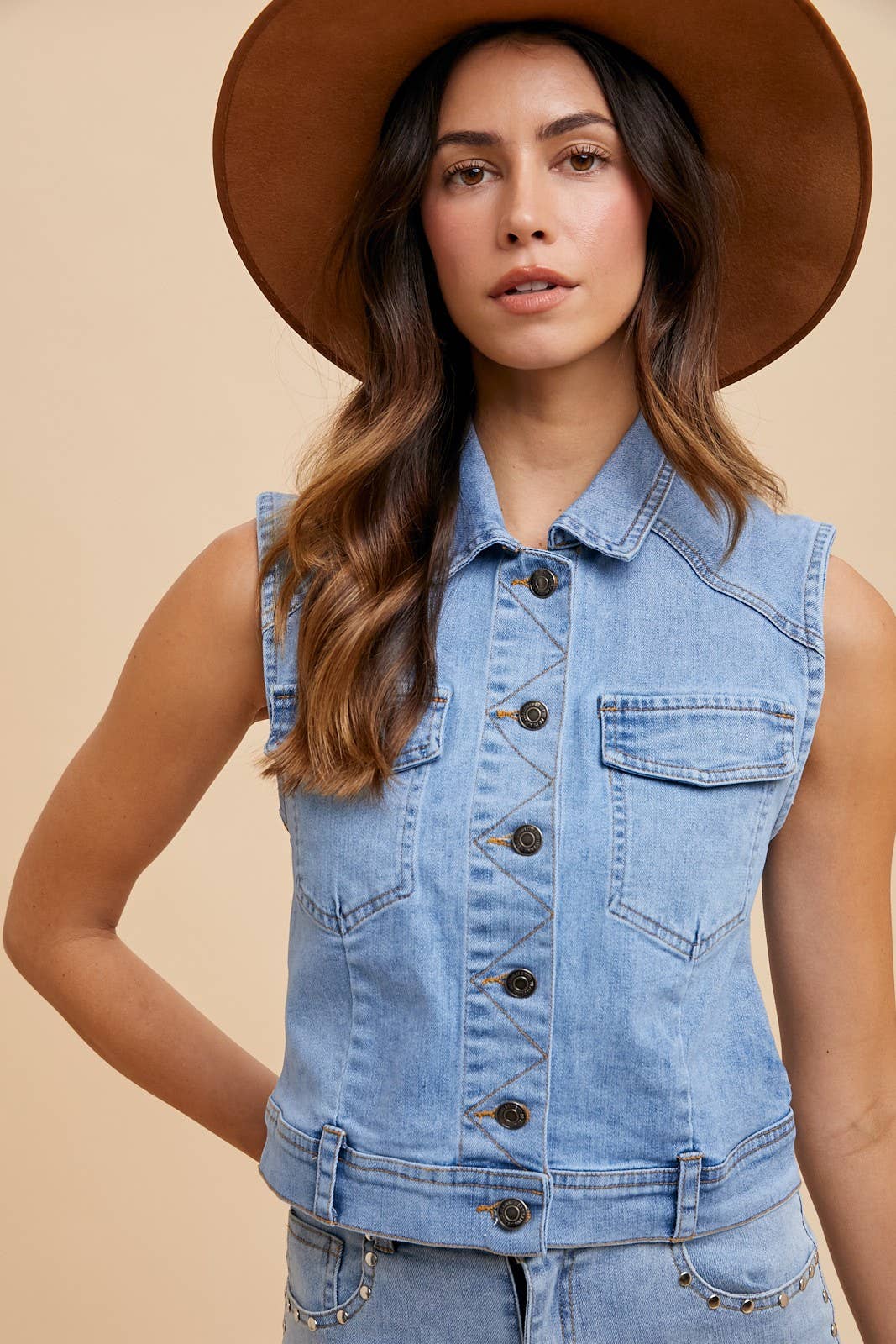 Dannie Denim Vest - Baycreek & Co