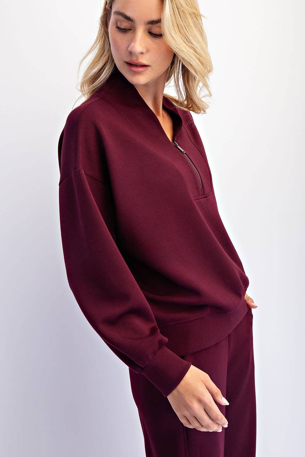 Scuba Wine Half Zip Jacket