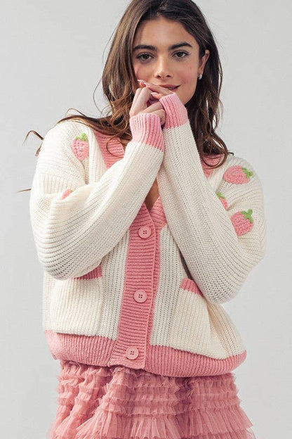 Strawberry Knit Cardigan