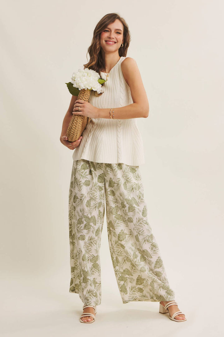 Tropical Wide Leg Pants - Baycreek & Co