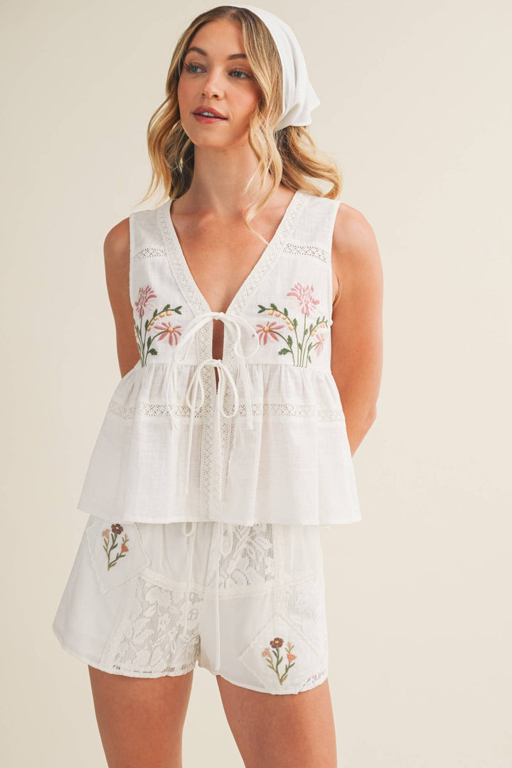 Ashlynn Floral Peplum Vest - Baycreek & Co