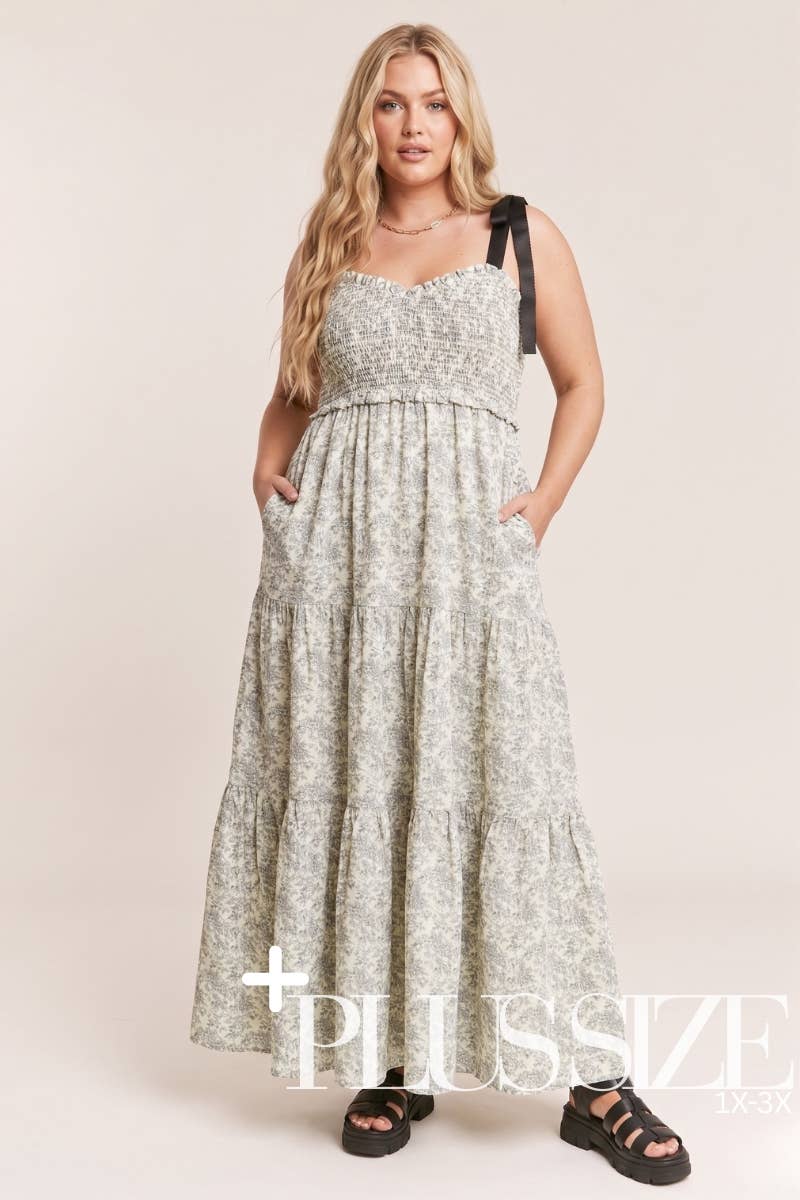 Curvy Raven Floral Dress - Baycreek & Co