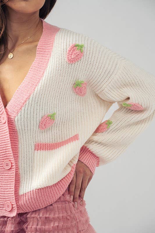 Strawberry Knit Cardigan