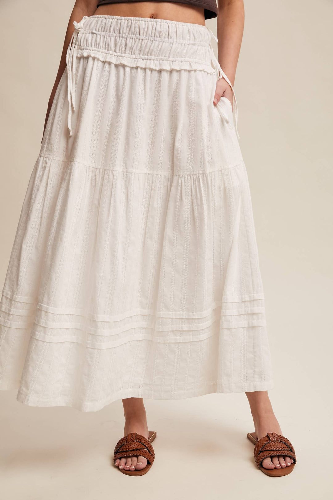 Textured Cotton Maxi Skirt - Baycreek & Co