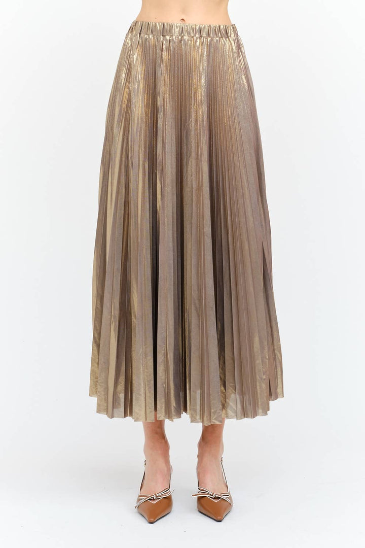 Gunmetal Pleated Skirt