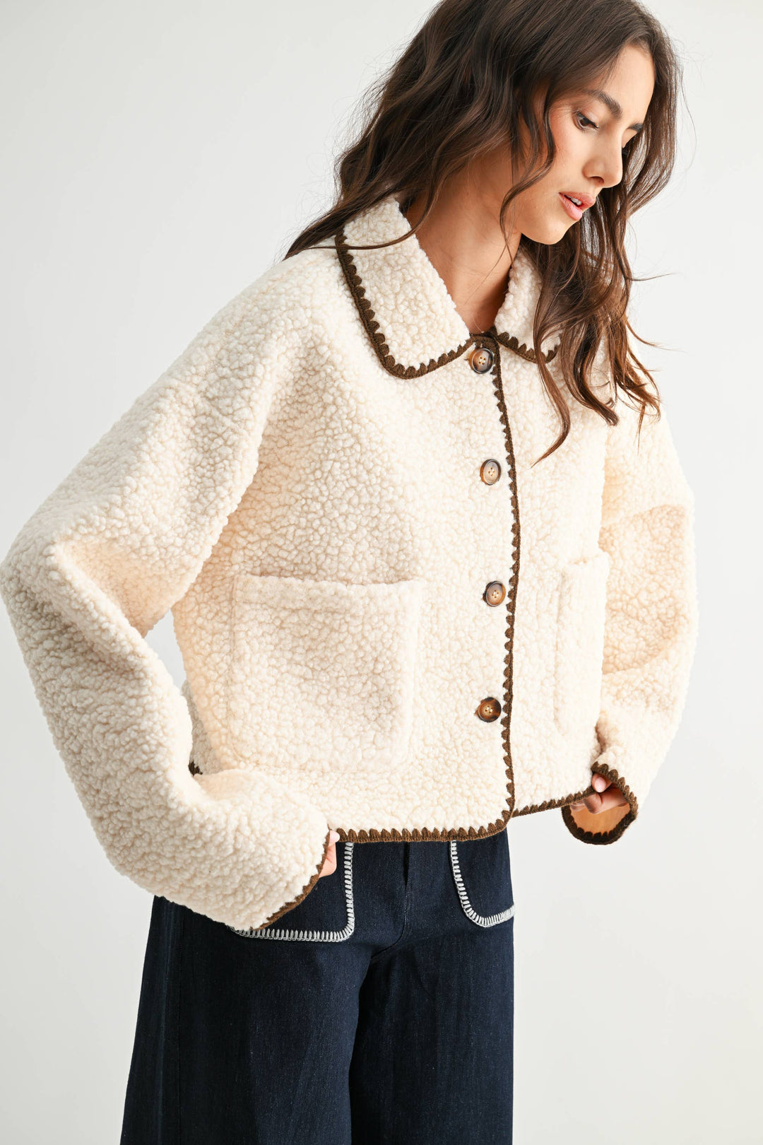 Trim Sherpa Jacket - Baycreek & Co