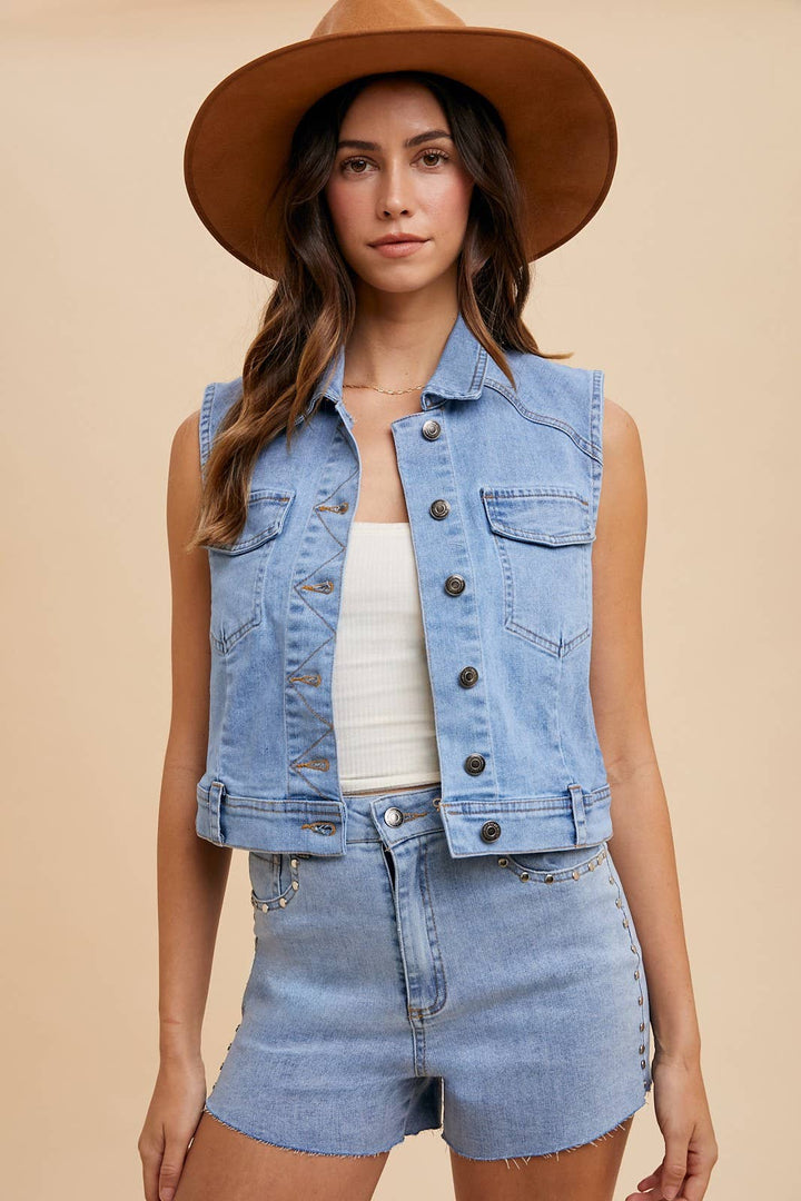 Dannie Denim Vest - Baycreek & Co