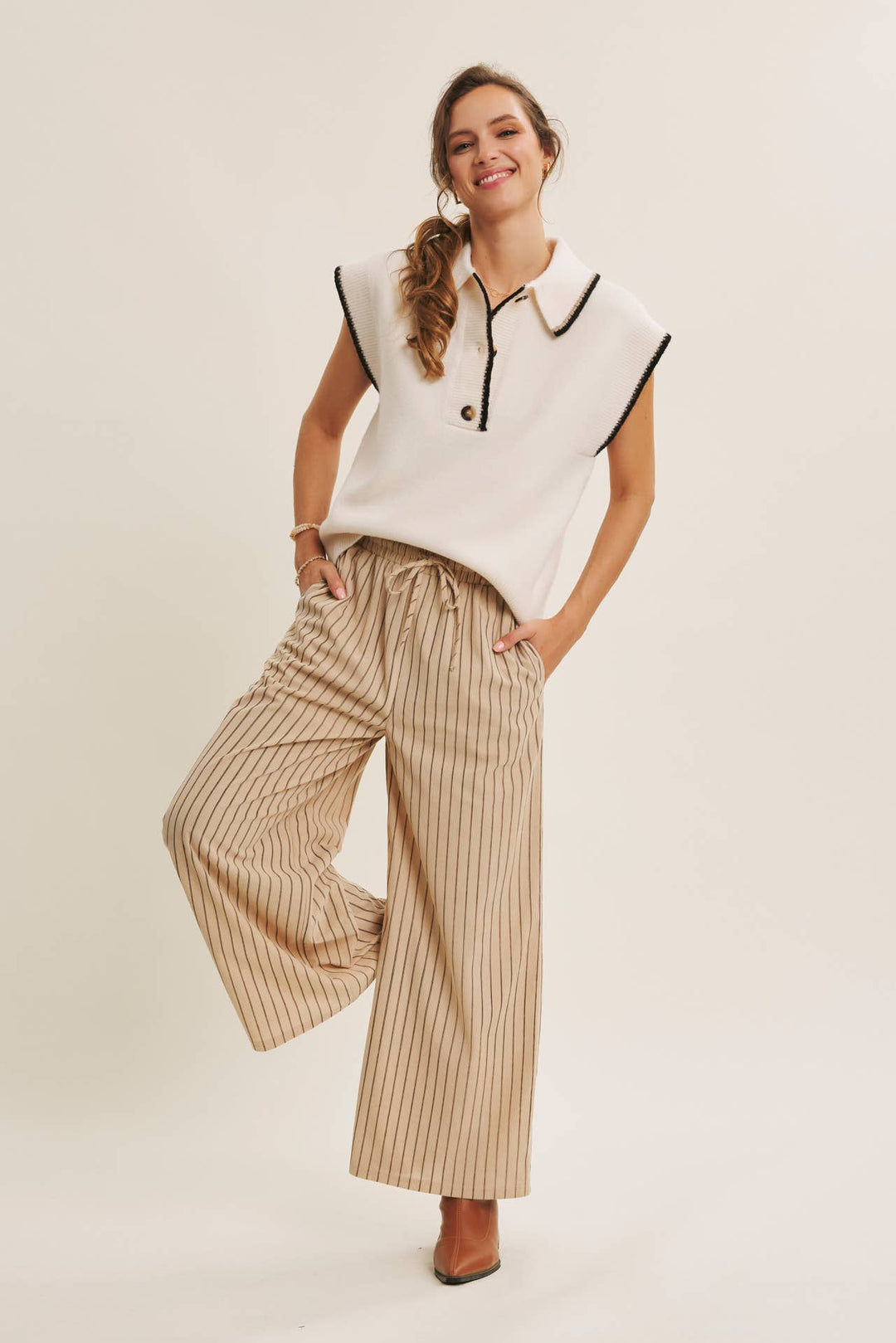 ENDLESSLY WEARABLE STRIPED CORDUROY COMFY WIDE-LEG PANTS - Baycreek & Co