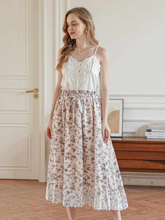 Vintage Blossom Midi Skirt