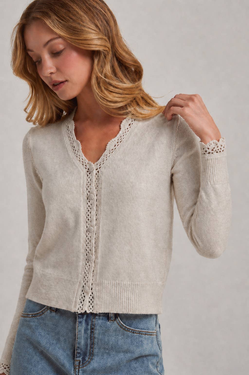 Lace Trim Cardigan