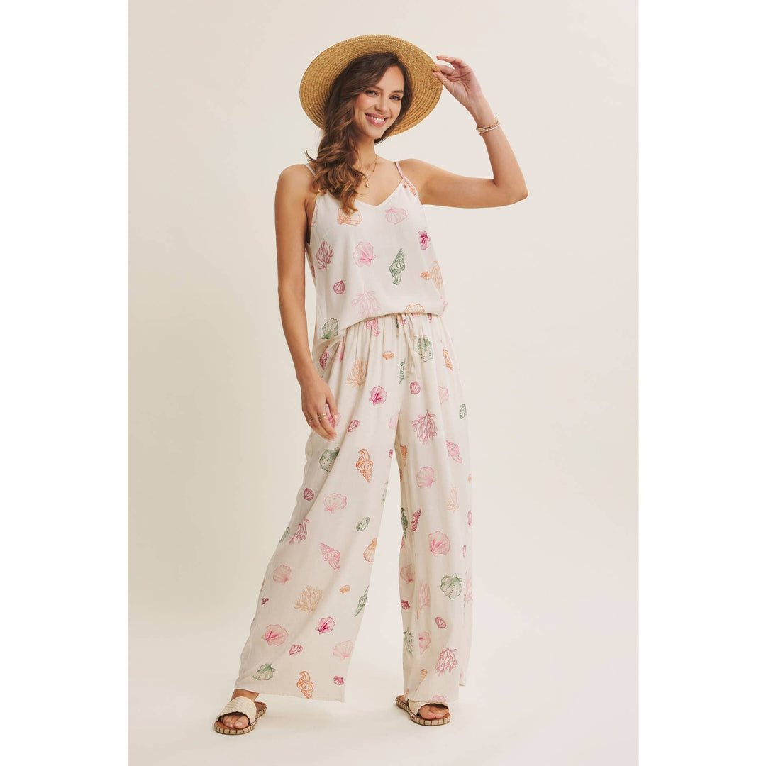 Seashell Wide Leg Bottoms - Baycreek & Co