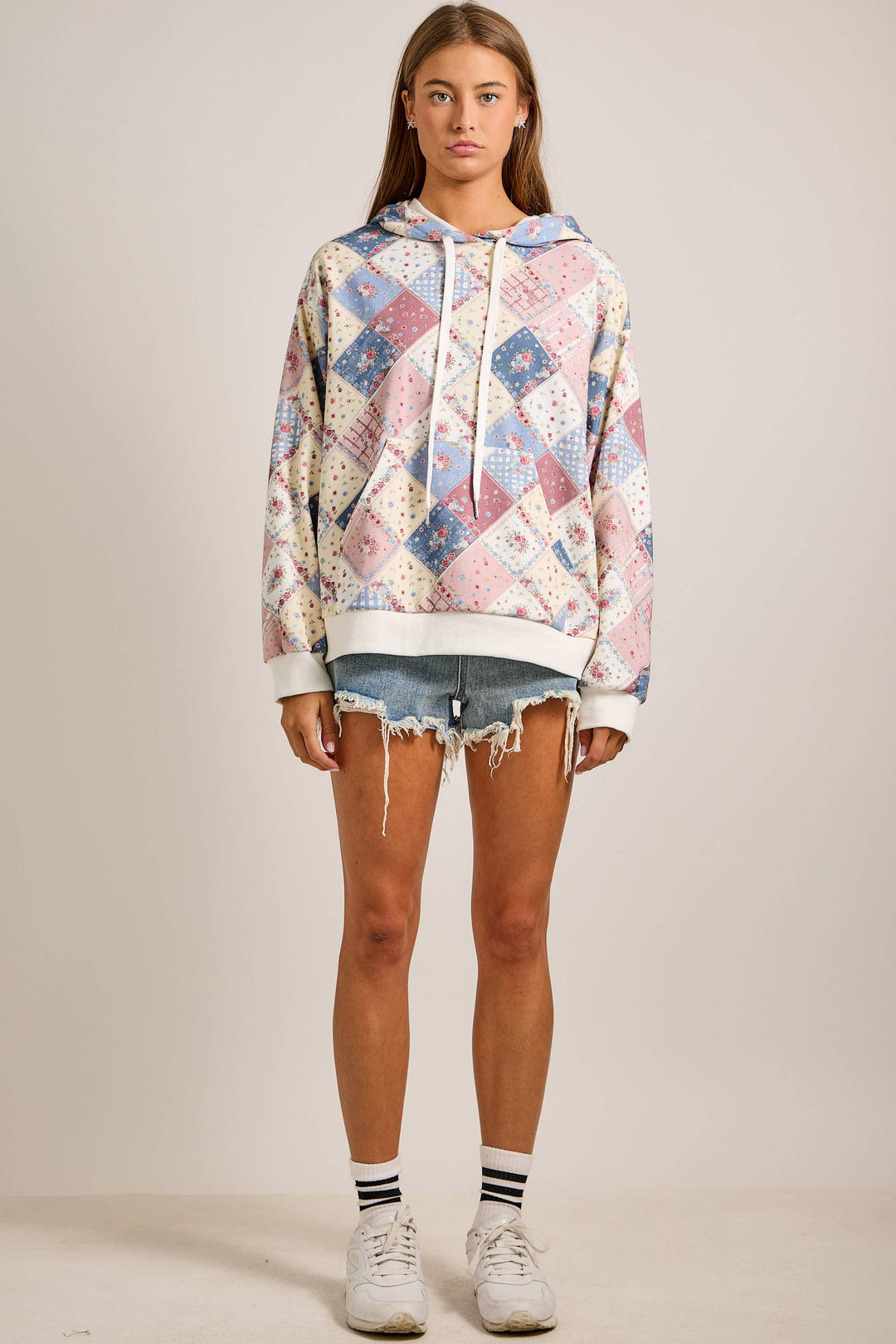 Patchwork Quilted Hoodie