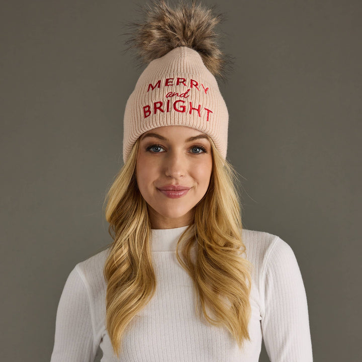 Merry & Bright Pom Beanie