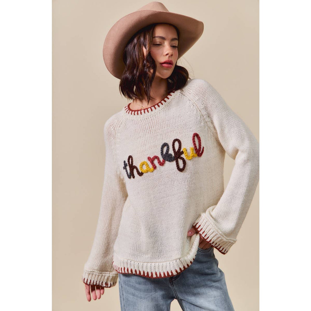 “Thankful” Sweater - Baycreek & Co