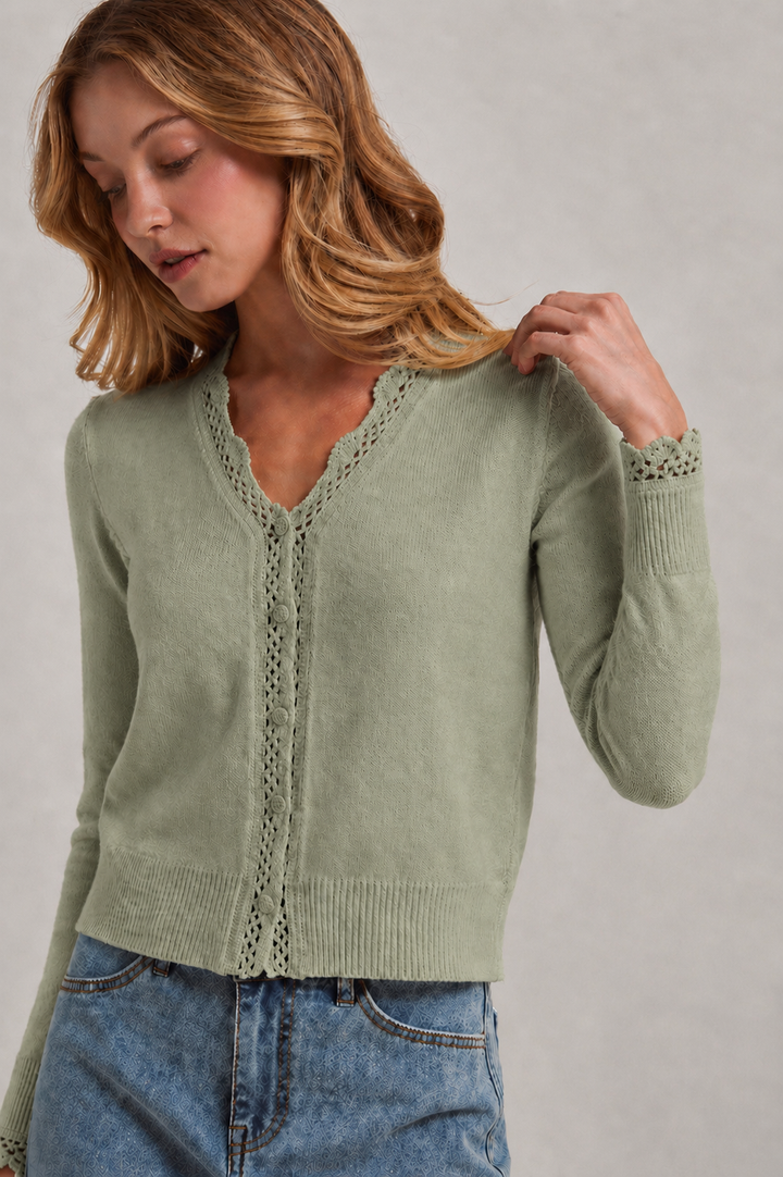 Lace Trim Cardigan