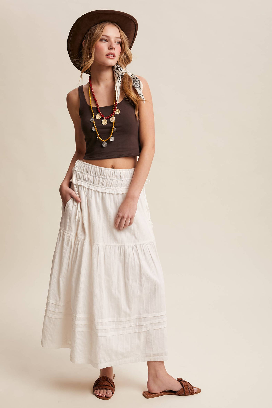 Textured Cotton Maxi Skirt - Baycreek & Co