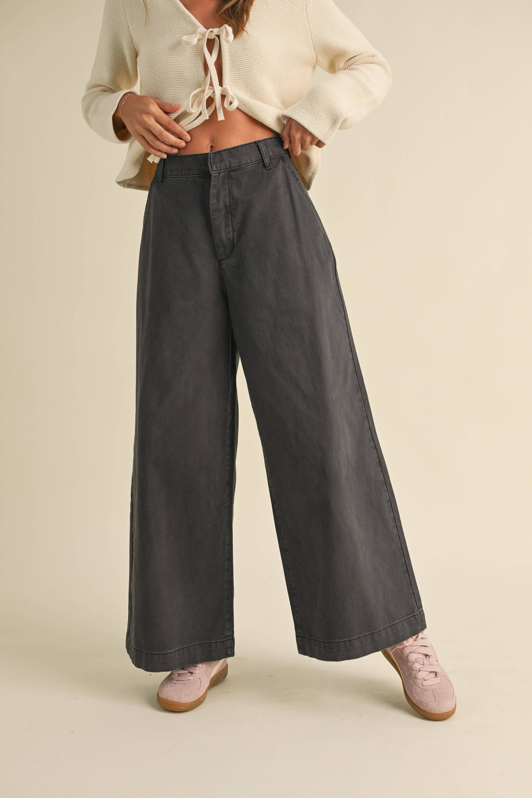 Wide Leg Cotton Pants - Baycreek & Co