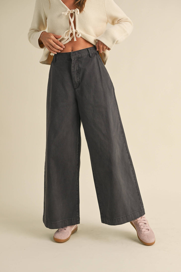 Wide Leg Cotton Pants - Baycreek & Co