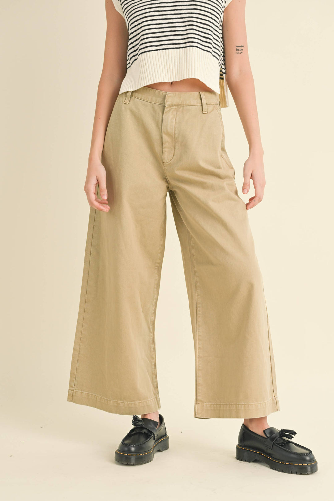 Wide Leg Cotton Pants - Baycreek & Co