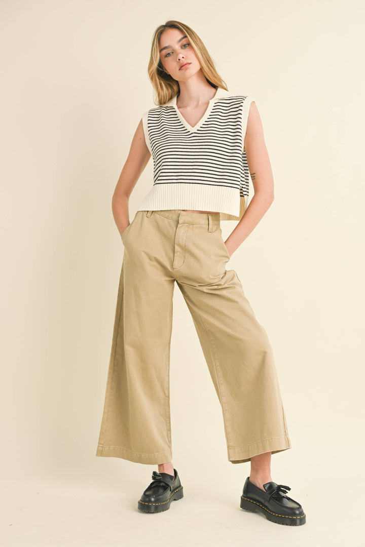 Wide Leg Cotton Pants - Baycreek & Co