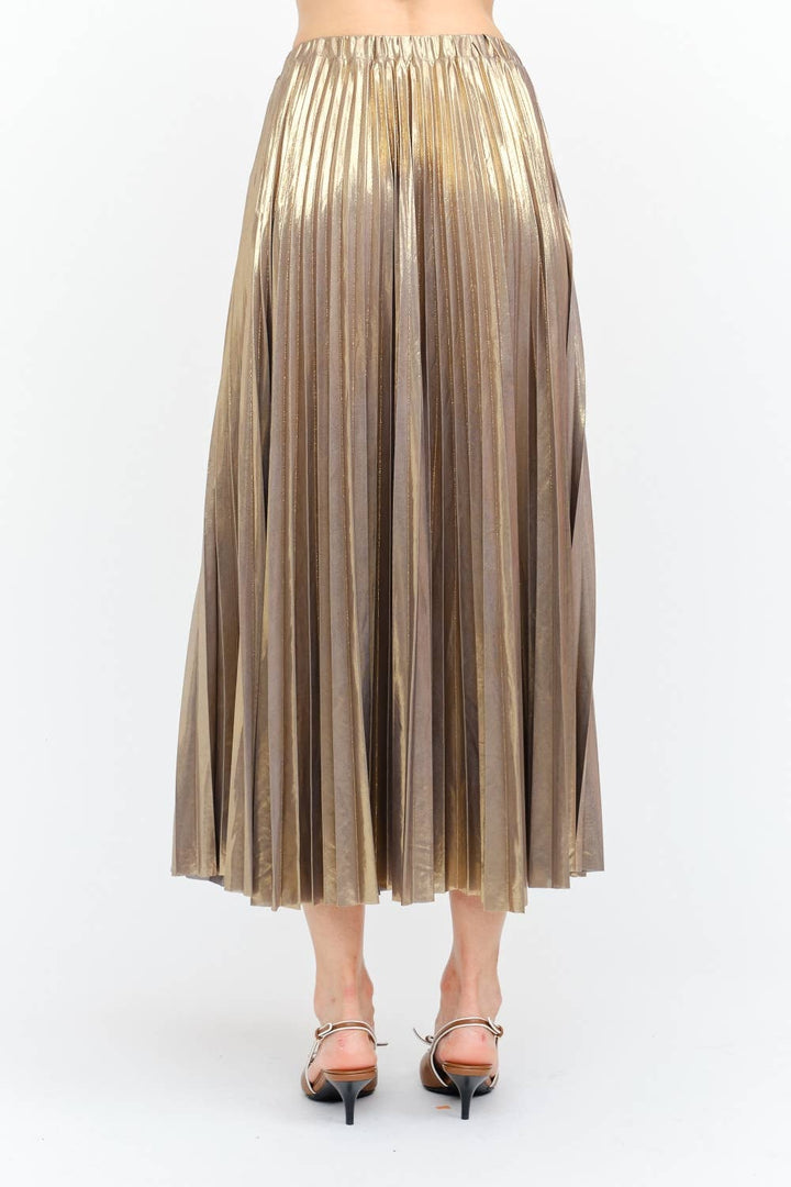 Gunmetal Pleated Skirt