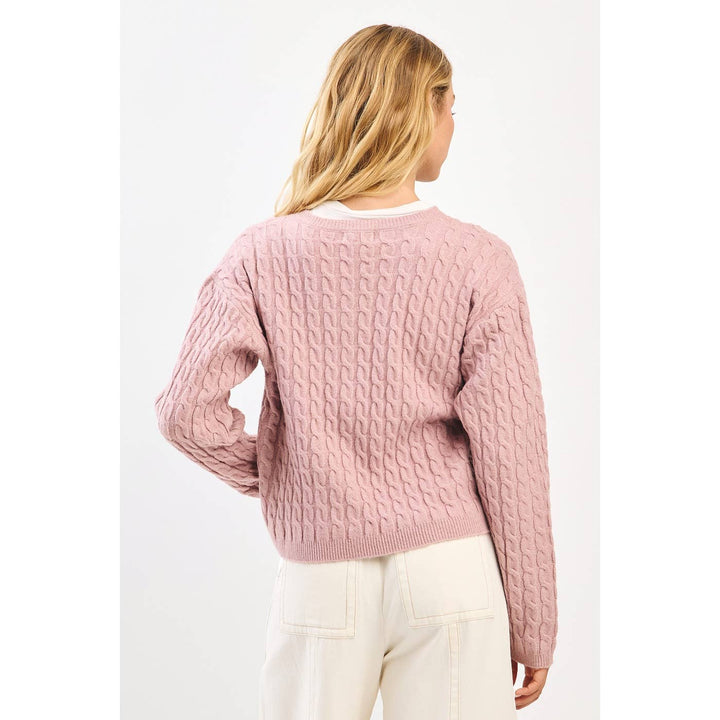 Rosewood Cable Knit Cardigan